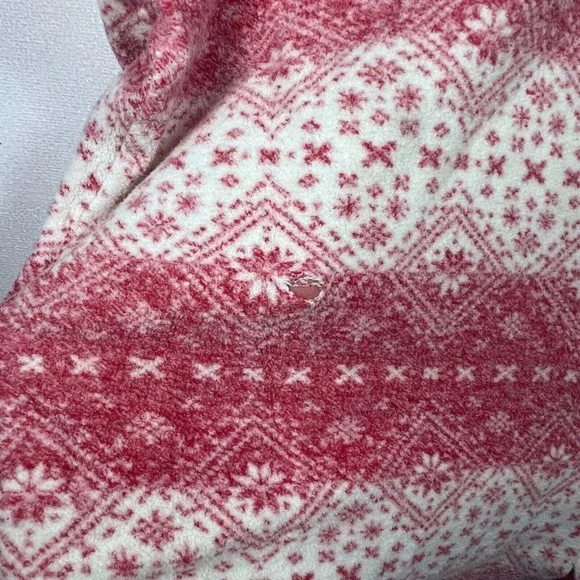 BUM Worker Gear Womens LG Button Up Shirt 90's Red & White Snowflake Print - Picture 8 of 12